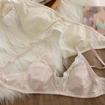 Triangle Cup Lace Edge Rabbit Ear Cup Underwear