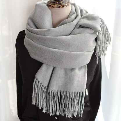 Solid Color Imitation Cashmere Scarf for Women Solid Color Scarf