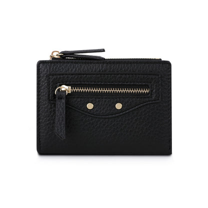 Women zipper Pebbled Compact Wallet