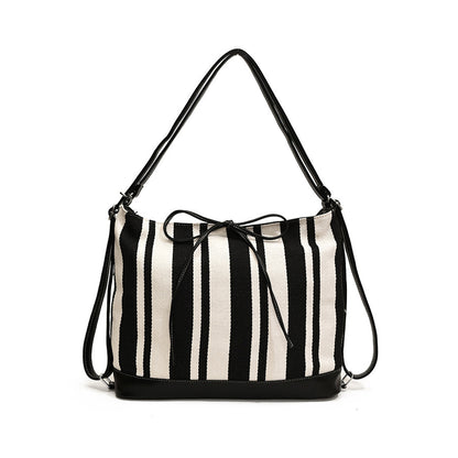 Students Striped Backpack Tote Bag Women's Bag