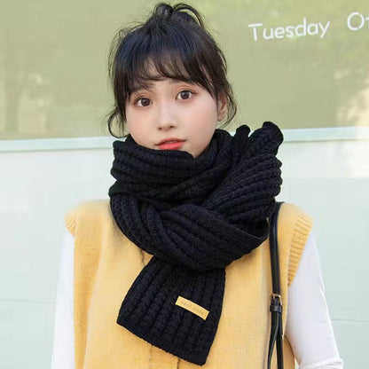 Red Scarf for Women Korean Style High-End Knitted Scarf