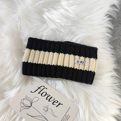 Wide-Brimmed Headband Striped Headband Knitted Headband