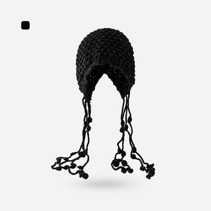 Women's Hand-Woven Tassel Knitted Hat