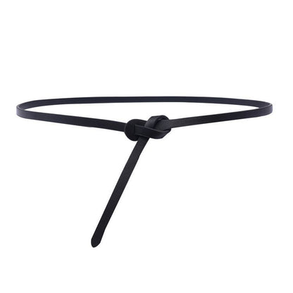 Simple Leather Knotted Thin Belt
