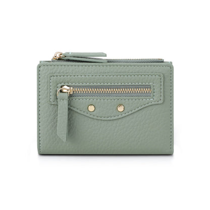 Women zipper Pebbled Compact Wallet