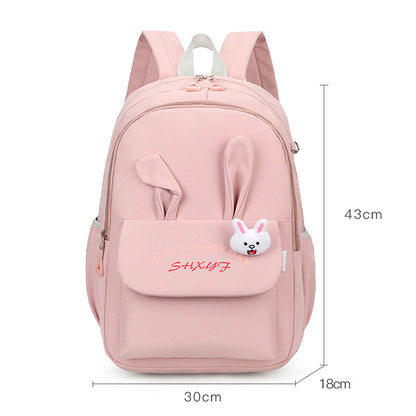 Elementary School Student Backpack with Rabbit Ears