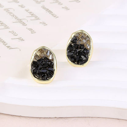 High-End Champagne Zircon Earrings