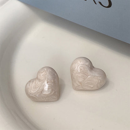 Oil Dripping Love Fashion Heart Earrings