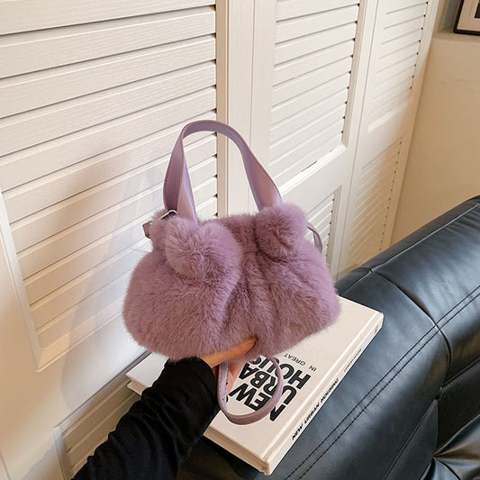 Pleated Plush Bag Handbag Crossbody Bag