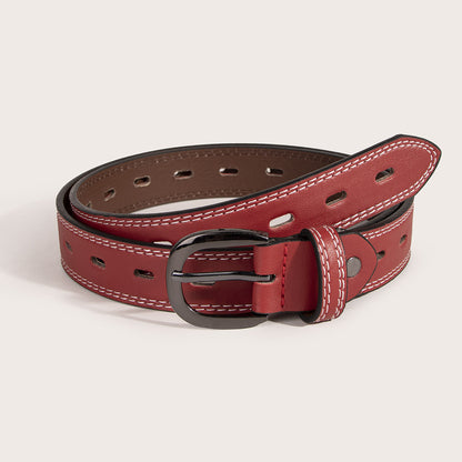 All-Match Women's Belt Black Hollow Belt