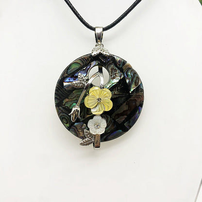 Shell Flower Necklace Tree of Life Braided Pendant