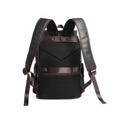 Men Leather Travel Backpack