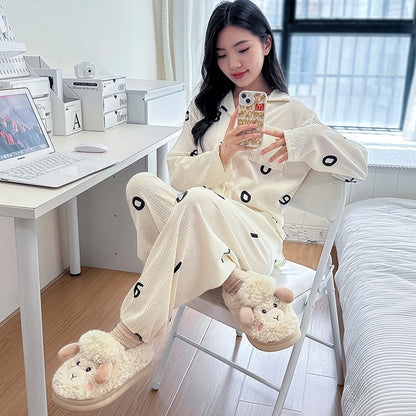 Winter Women's Cute Cartoon Lamb Fur Slippers for Women