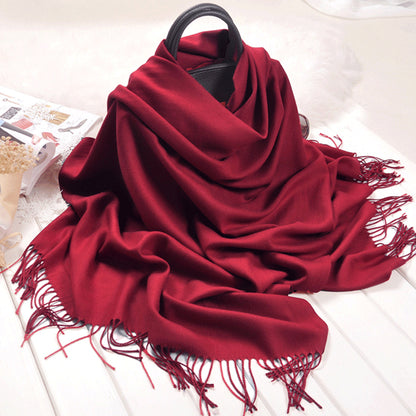Solid Color Imitation Cashmere Scarf for Women Solid Color Scarf