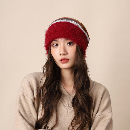 Gradient Plush Knitted Hat for Women