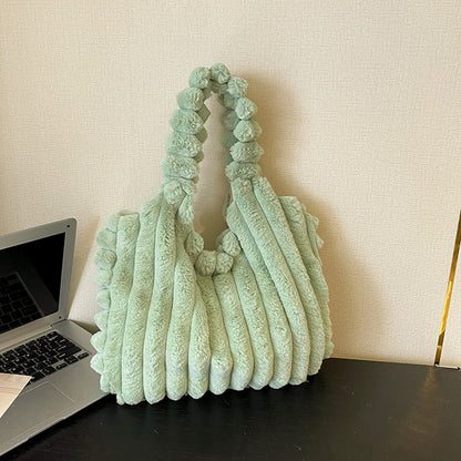 Plush Bag for Women Korean Style Large Capacity Tote Bag