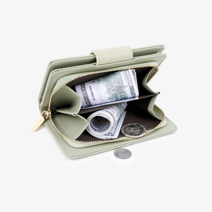 Multifunctional Solid Color PU Ladies Wallet