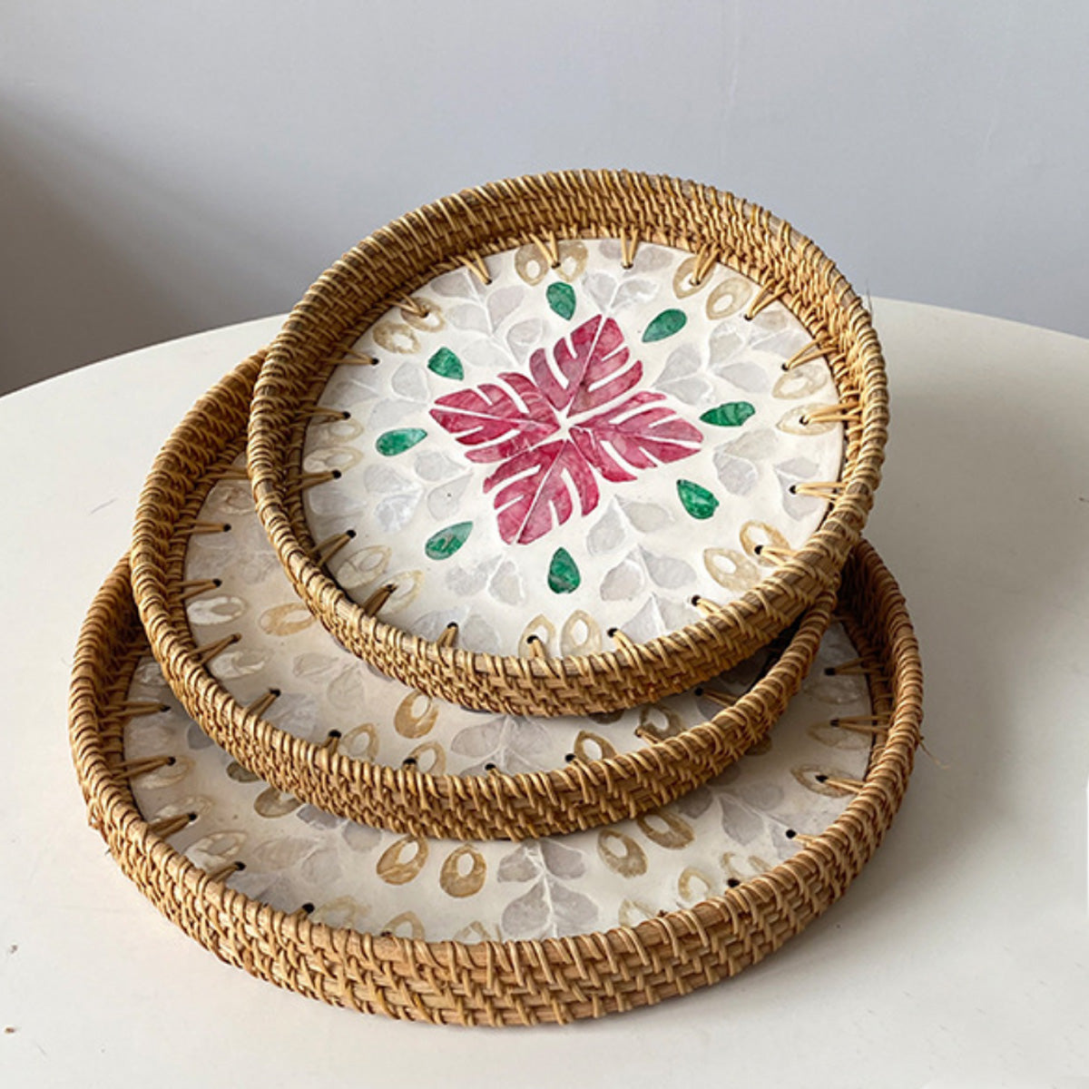 Light Luxury Tray Natural Round Household Shell Tray