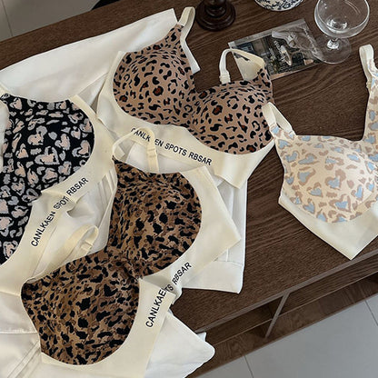 Leopard Print Sexy Push-up Vest-Style Underwear Set