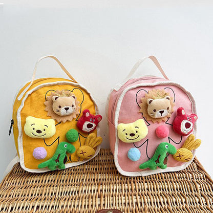Korean Version Children's Schoolbag Cartoon Canvas Backpack