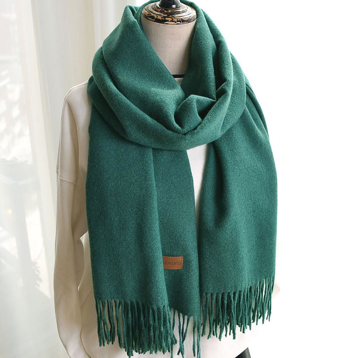 Solid Color Imitation Cashmere Scarf for Women Solid Color Scarf
