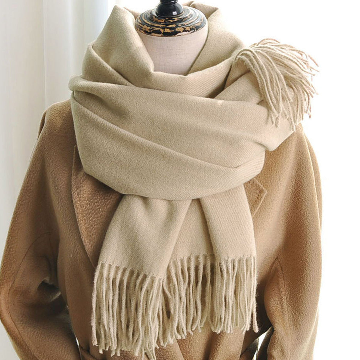 Solid Color Imitation Cashmere Scarf for Women Solid Color Scarf