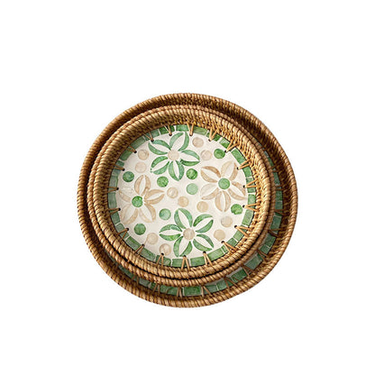 Light Luxury Tray Natural Round Household Shell Tray