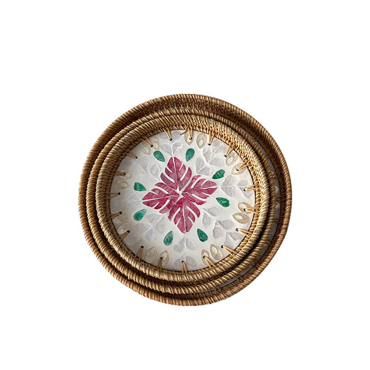 Light Luxury Tray Natural Round Household Shell Tray