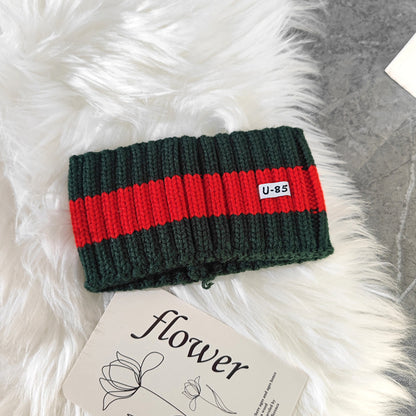 Wide-Brimmed Headband Striped Headband Knitted Headband