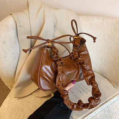Pleated underarm shoulder crossbody bag