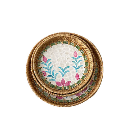 Light Luxury Tray Natural Round Household Shell Tray