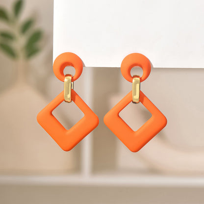 Square Hollow Fashion Long Earrings