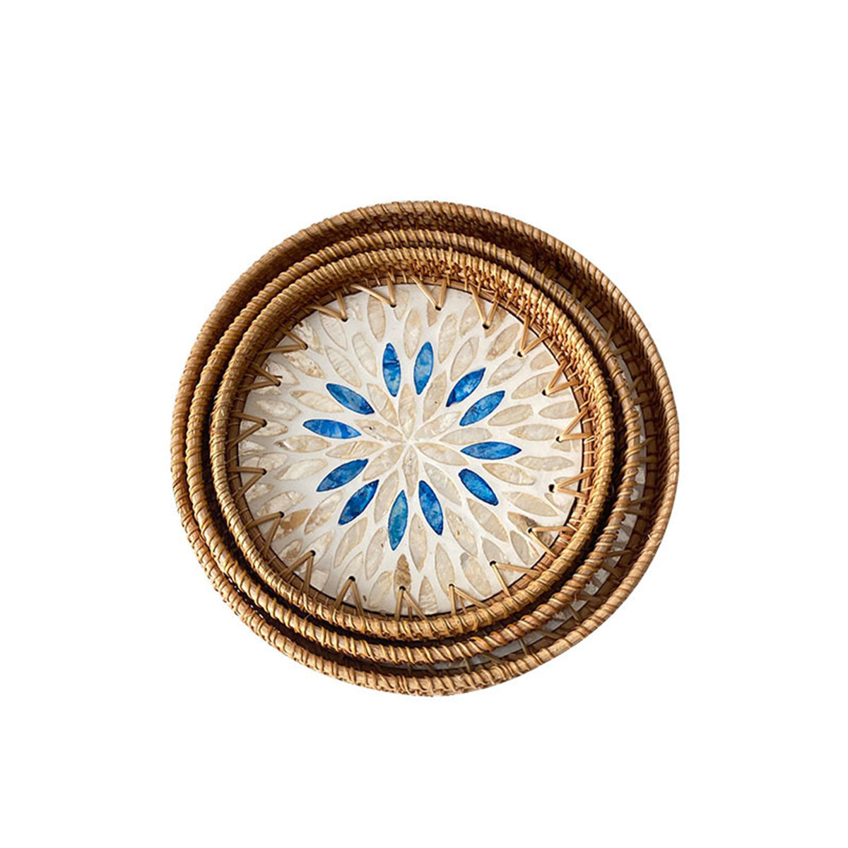 Light Luxury Tray Natural Round Household Shell Tray