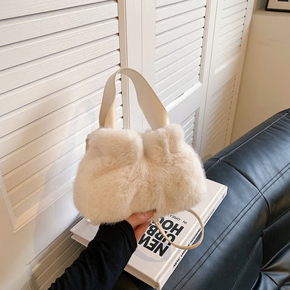 Pleated Plush Bag Handbag Crossbody Bag