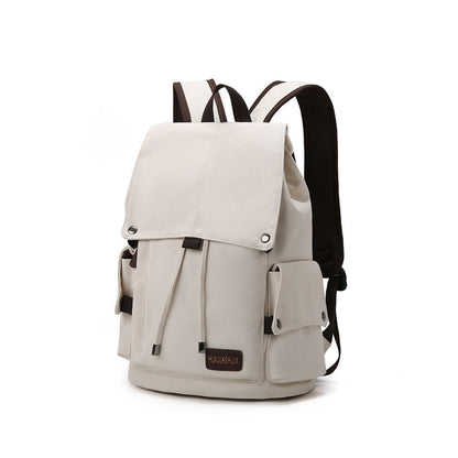 Simple Solid Color Backpack Retro Canvas Backpack