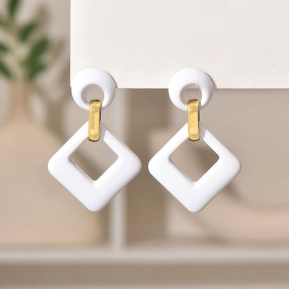 Square Hollow Fashion Long Earrings