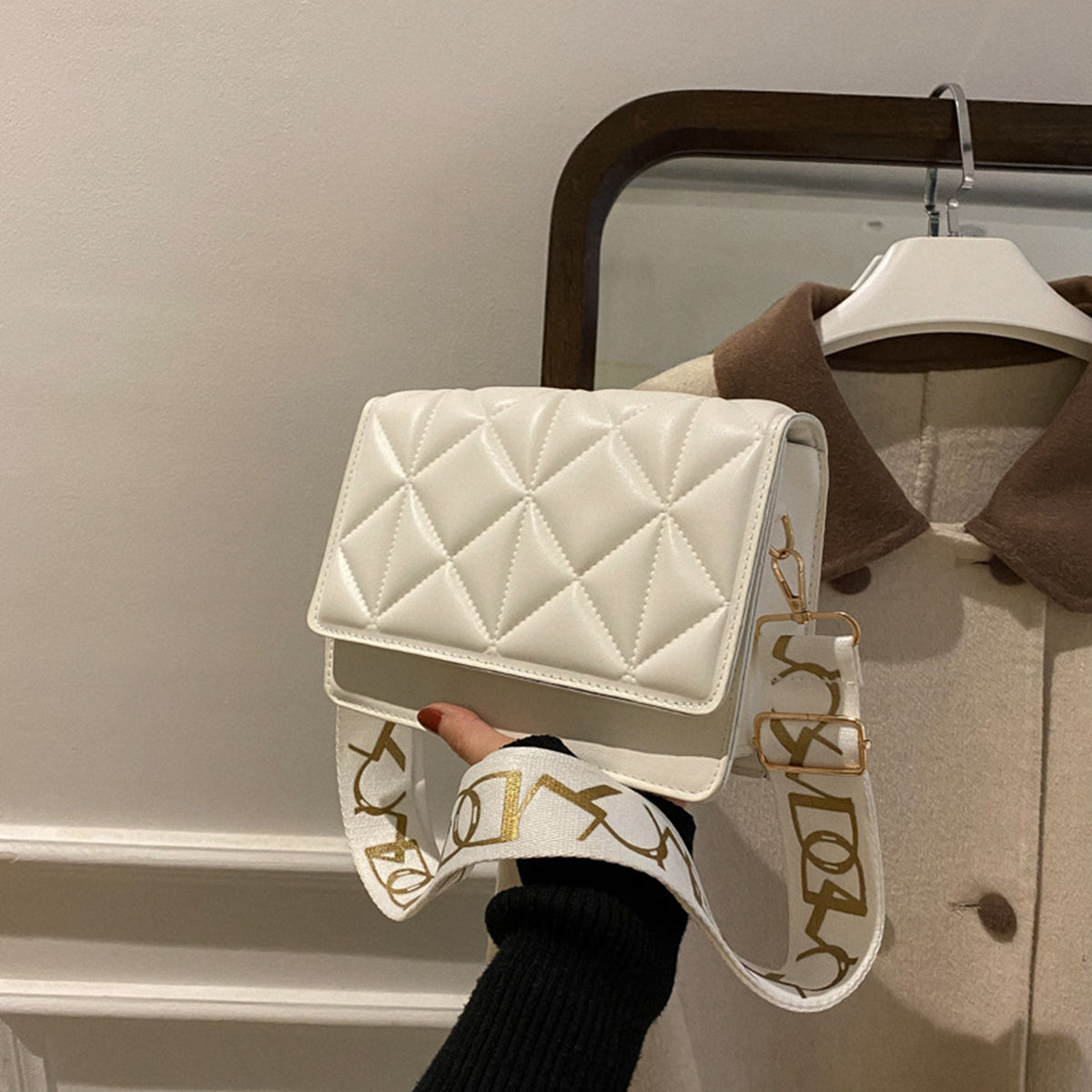 Solid Color Handbags Crossbody Small Square Bags