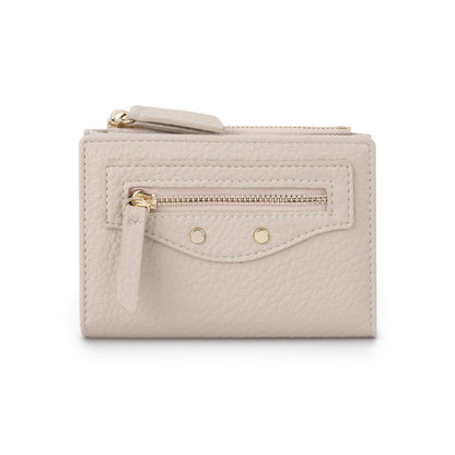 Women zipper Pebbled Compact Wallet