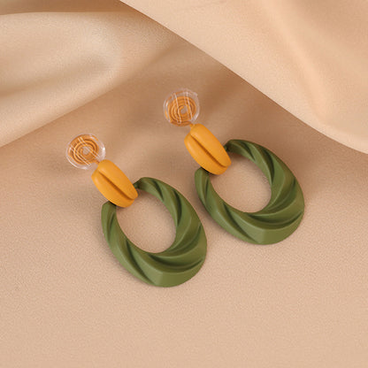 Retro French Green Luxury Earrings