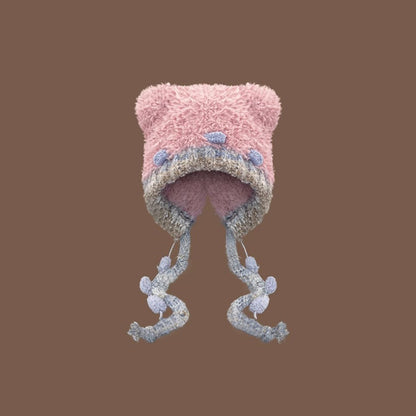 Korean Style Warm Bear Plush Hat
