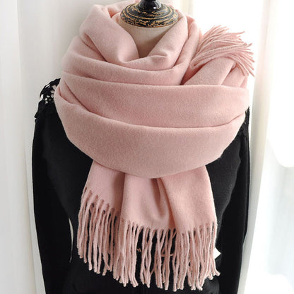 Solid Color Imitation Cashmere Scarf for Women Solid Color Scarf