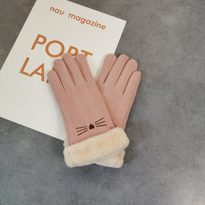 Women's Winter Velvet Gloves Warm Touch Screen Gloves