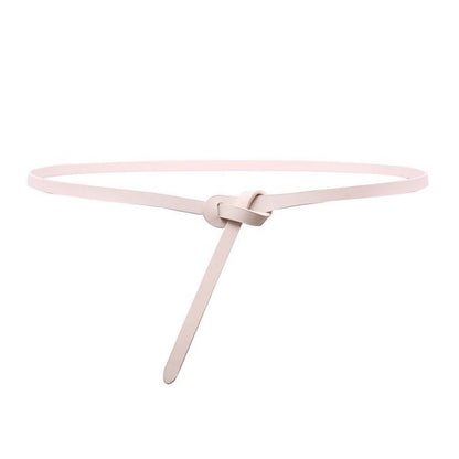 Simple Leather Knotted Thin Belt