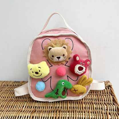 Korean Version Children's Schoolbag Cartoon Canvas Backpack
