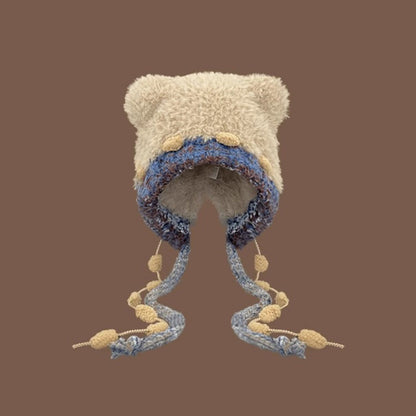 Korean Style Warm Bear Plush Hat