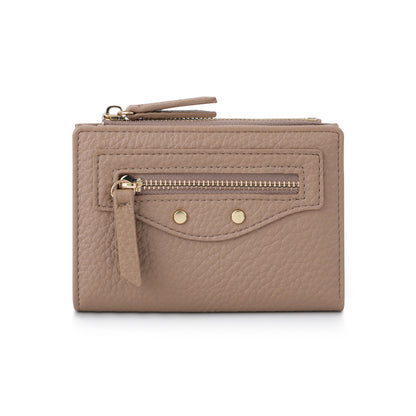 Women zipper Pebbled Compact Wallet