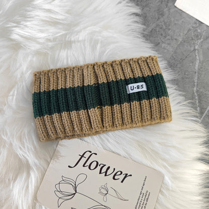 Wide-Brimmed Headband Striped Headband Knitted Headband