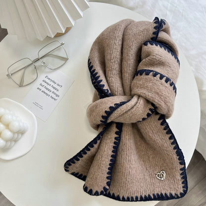 Korean Retro Versatile Knitted Scarf for Women