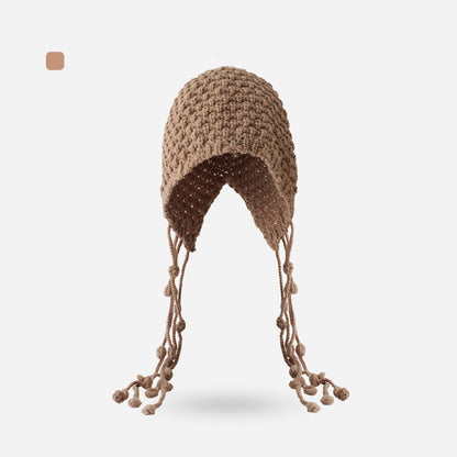 Women's Hand-Woven Tassel Knitted Hat